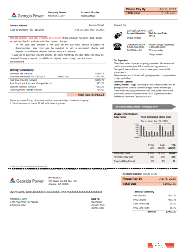 Georgia Power utility new brand business bill SCR PSD template
